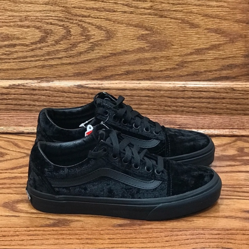 Vans Old Skool Velvet Black Black Shoes - Picture 3 of 7